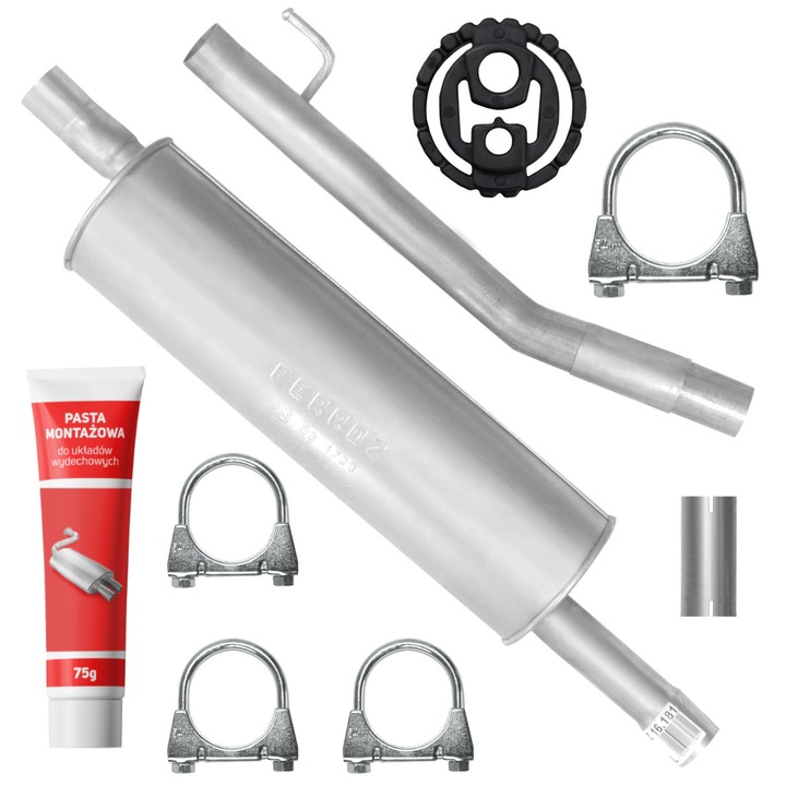 Toba intermediara, Ferroz set pentru Lancia Phedra 2.0 JTD, elemente montaj, otel, 1997cc