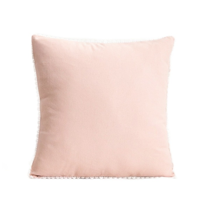 Fata pentru perna MARIEL, 45x45cm, bumbac cu lama decorativa, pastelata, Homla