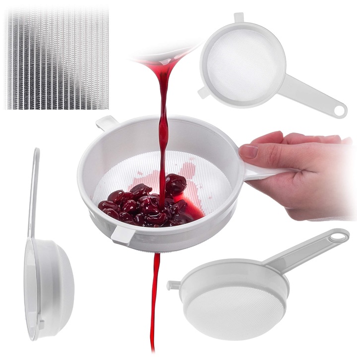 Strecuratoare plastic KADAX, 120mm, alb, rezistent la acizi, usor de curatat