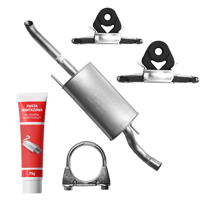 Toba de esapament finala, Ferroz, set montaj, pentru Volkswagen Passat B4, 1.6i/1.8i/2.0i/1.9T