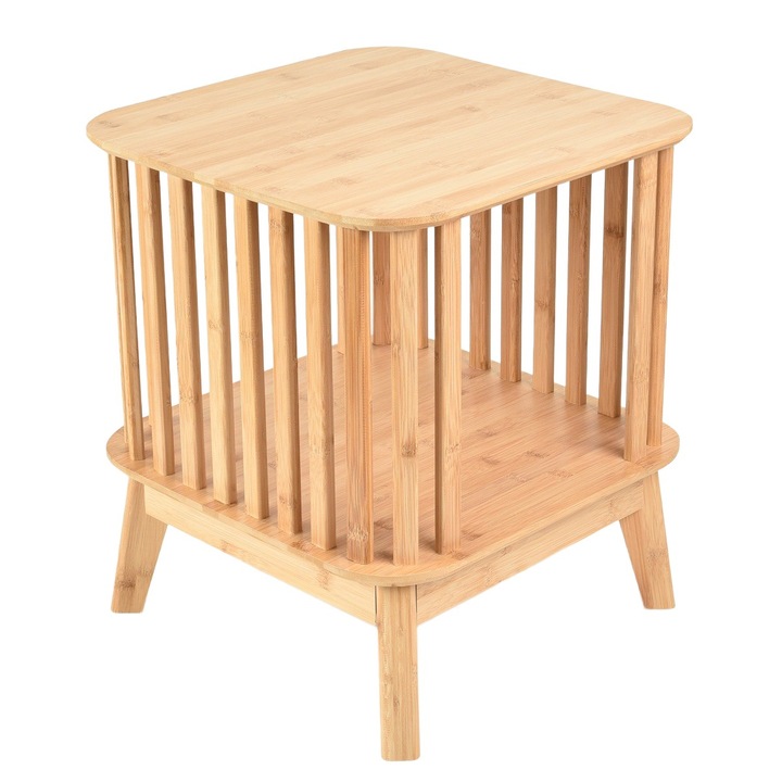 Sifonier noptiere bambus LEMN 40x40x45 cm