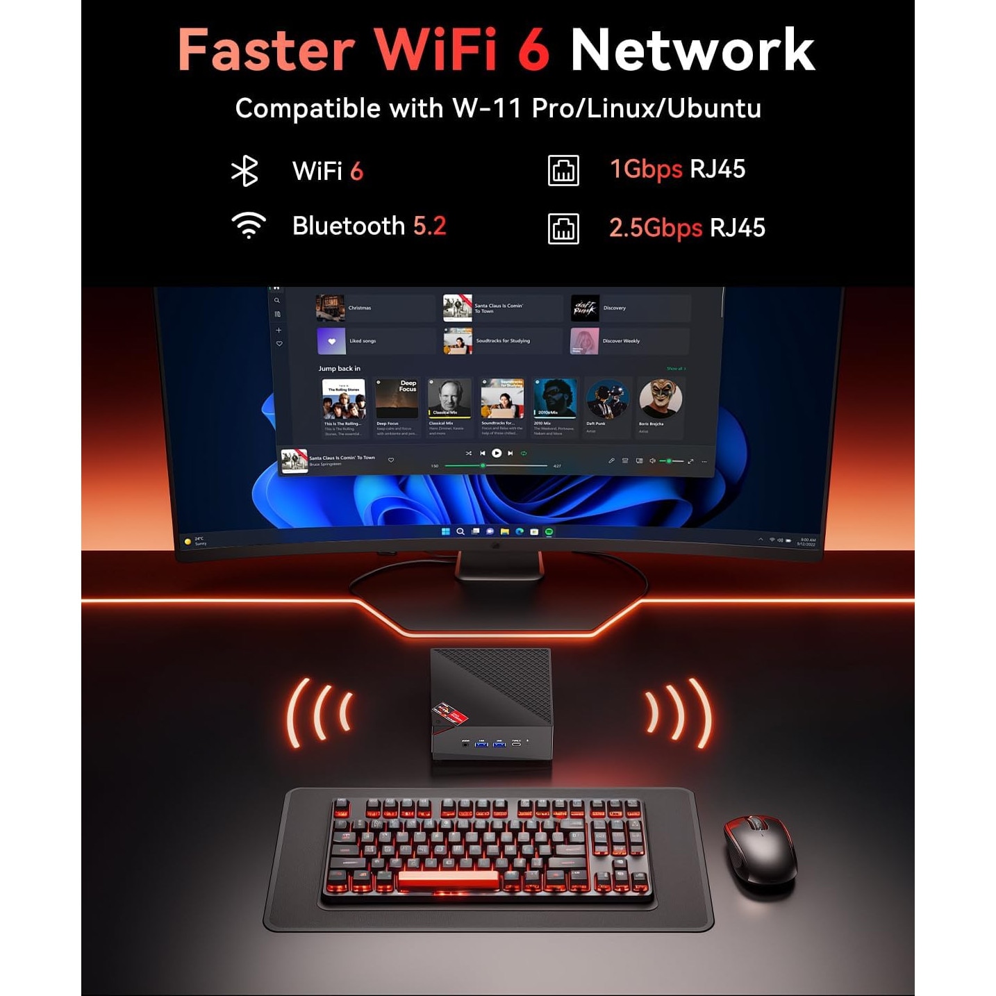 NiPoGi AM06PRO Mini PC AMD Ryzen 7 7730U Win 11 Pro (8C/16T, pana