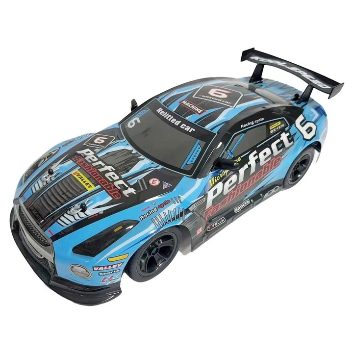 RC utcai autó 1:10 méretarány, kék, 8 km/h sebesség