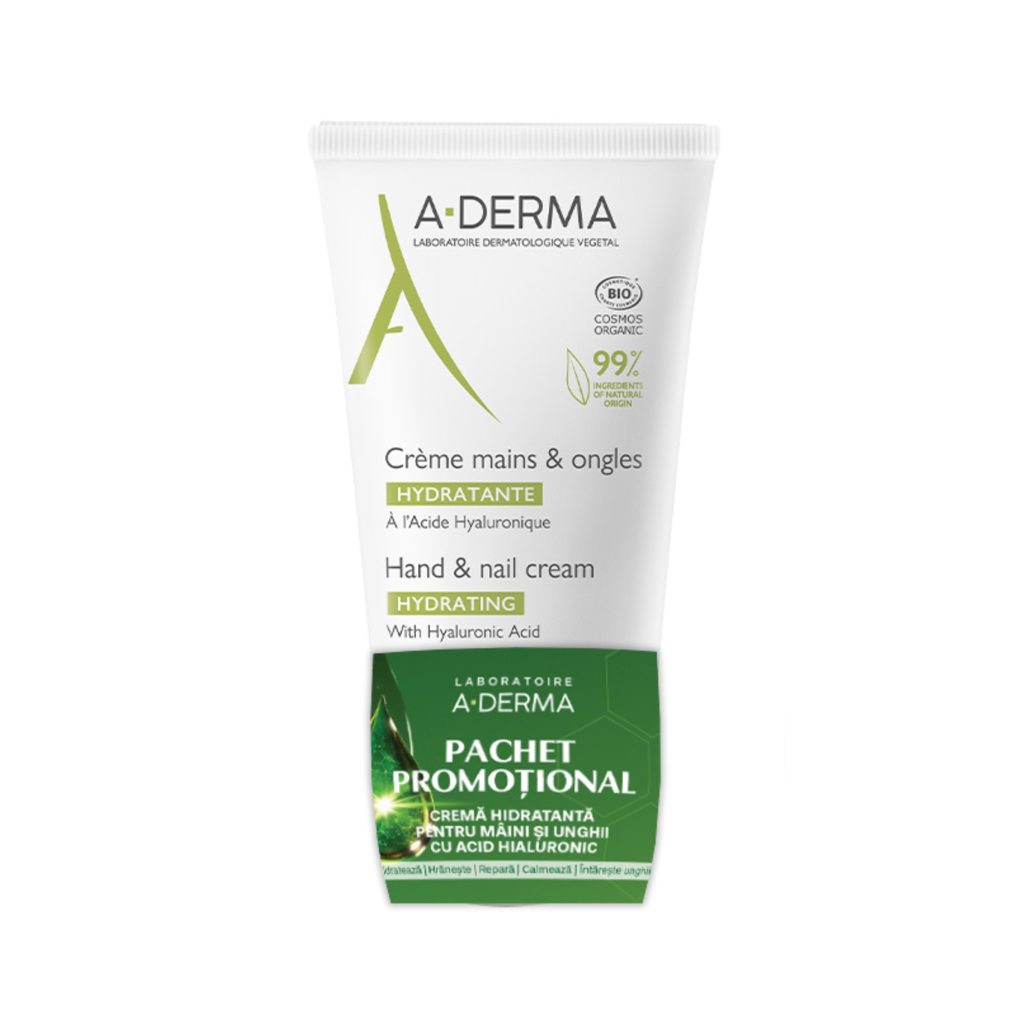 Pachet Crema hidratanta pentru maini si unghii A-Derma, 50 ml x2