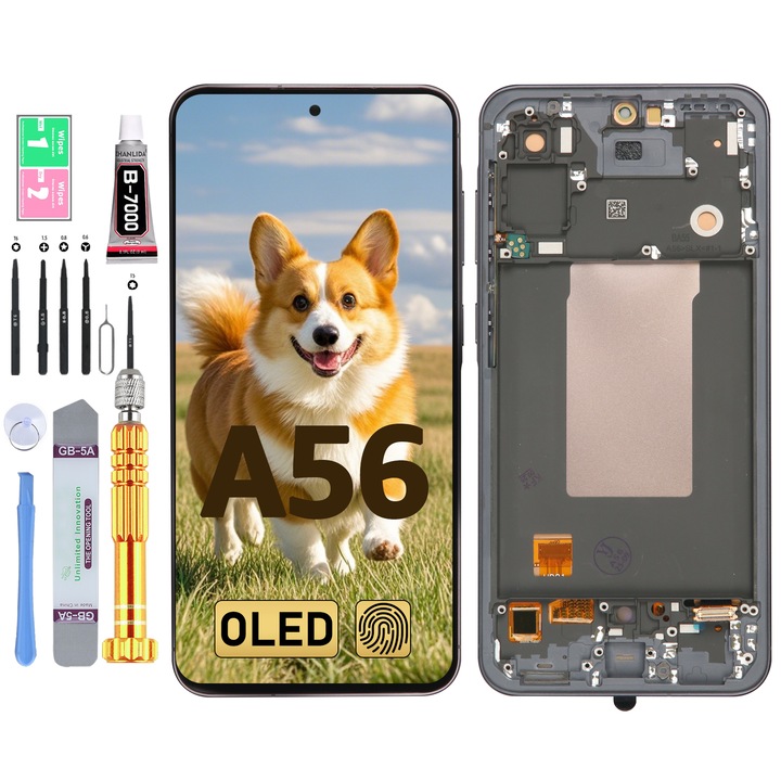 OLED Дисплей За Samsung A56, Съвместим С A566, Черен, Yodoit