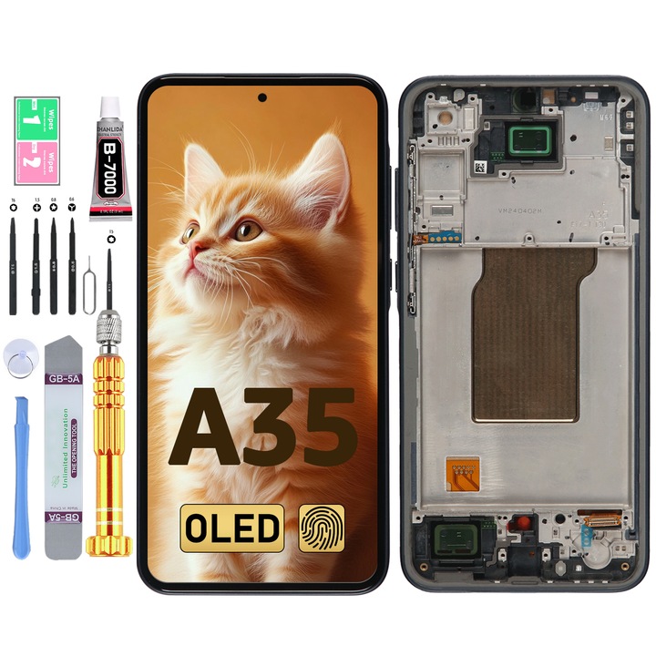 OLED Дисплей За Samsung A35 5G, Съвместим С A356, Черен, Yodoit