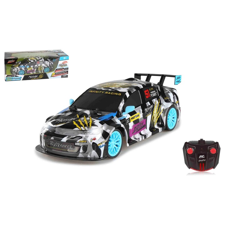 B2X Koolspeed Mohan RC raliautó, kék felnik, távirányító, 1:16