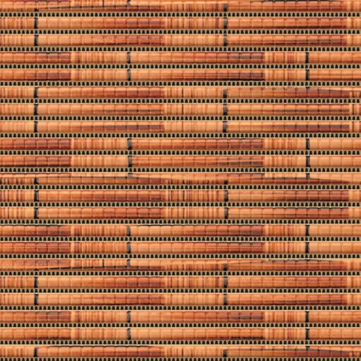 Универсална противоплъзгаща постелка, 65смx15м, PVC, модел плетена ракита, 3D, кафява