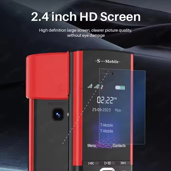 Telefon mobil Aurora S5710, dual SIM, 2G, roșu/alb, cu căști wireless integrată, 32GB, 48MB RAM