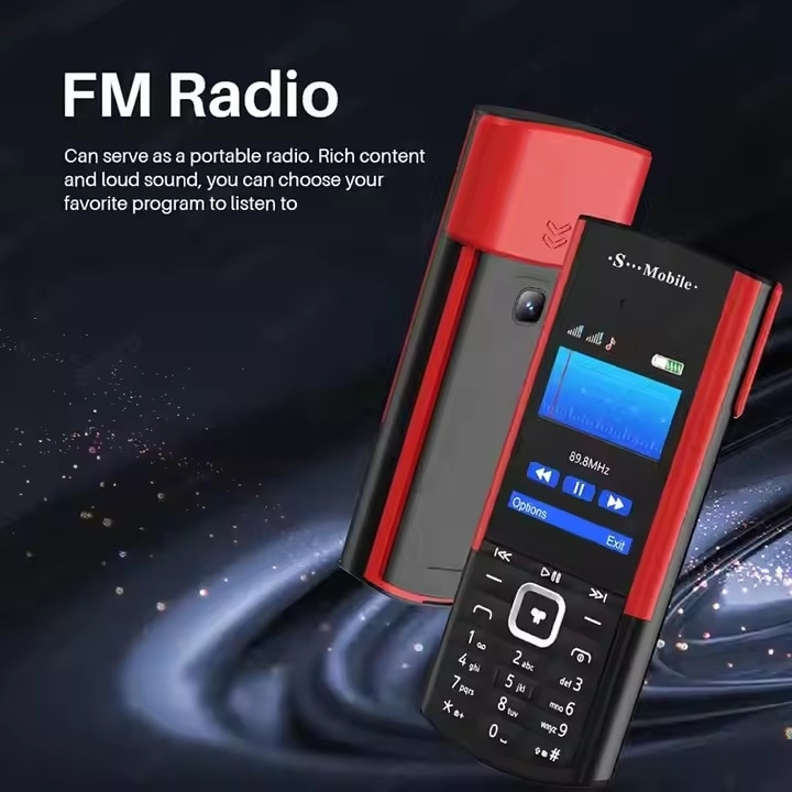 Telefon mobil Aurora S5710, dual SIM, 2G, roșu/alb, cu căști wireless integrată, 32GB, 48MB RAM