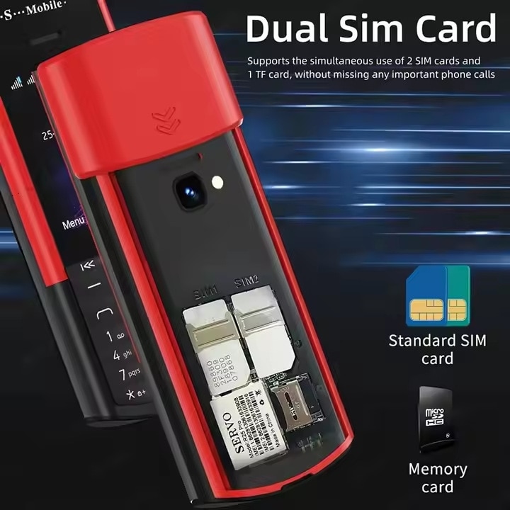 Telefon mobil Aurora S5710, dual SIM, 2G, roșu/alb, cu căști wireless integrată, 32GB, 48MB RAM