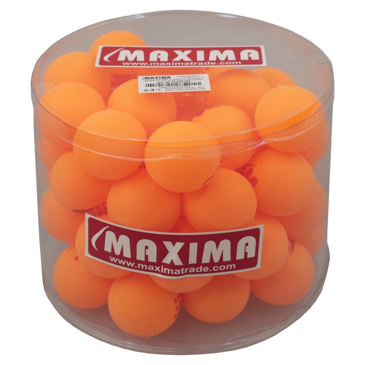 Minge de tenis de masă MAXIMA 20030102, 40+, Portocaliu, 50 de bucăți în cutie