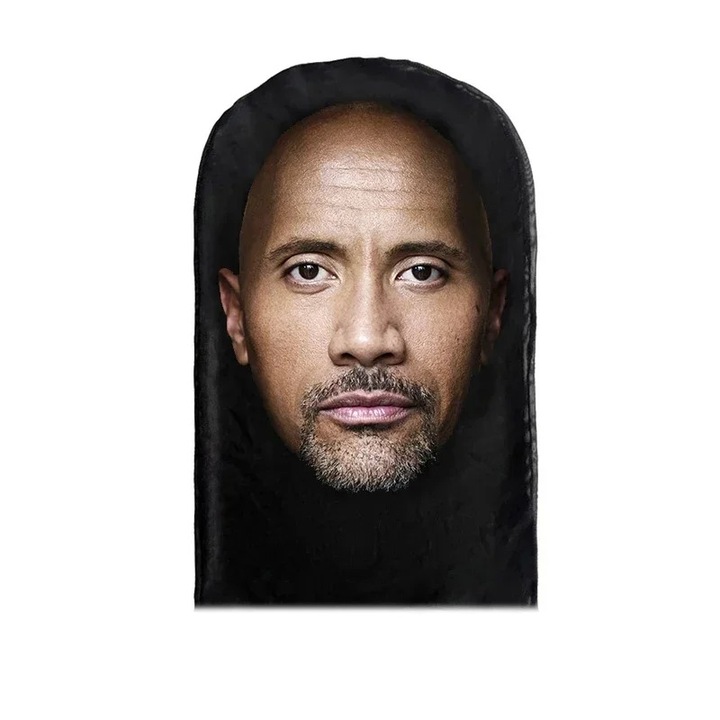 Masca 3D de Carnaval cu The rock cu barba, barbati, glume