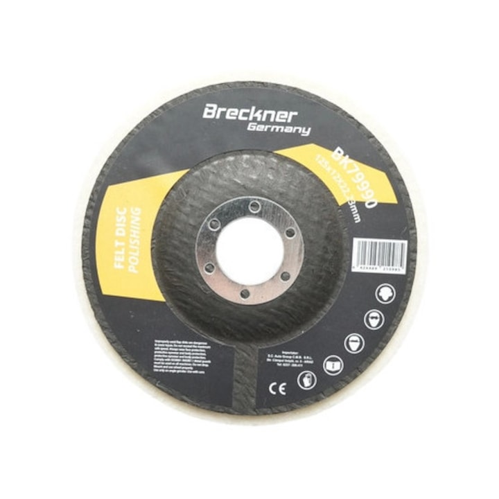 Disc pasla pentru polisare 125x12x22.23mm, lustruire si finisare metal, inox, aluminiu Breckner Germany