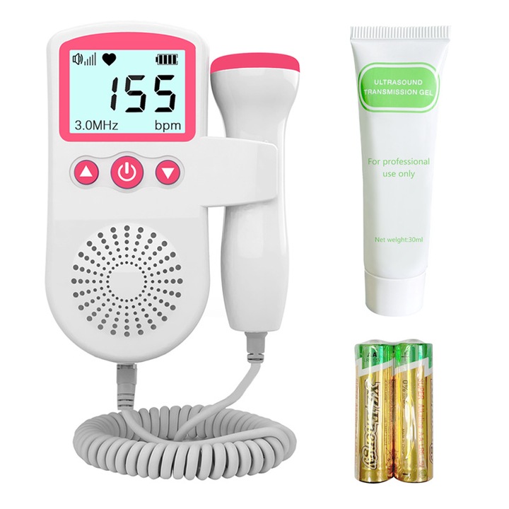 Monitor fetal, 65-210bpm, roz, dimensiuni portabile