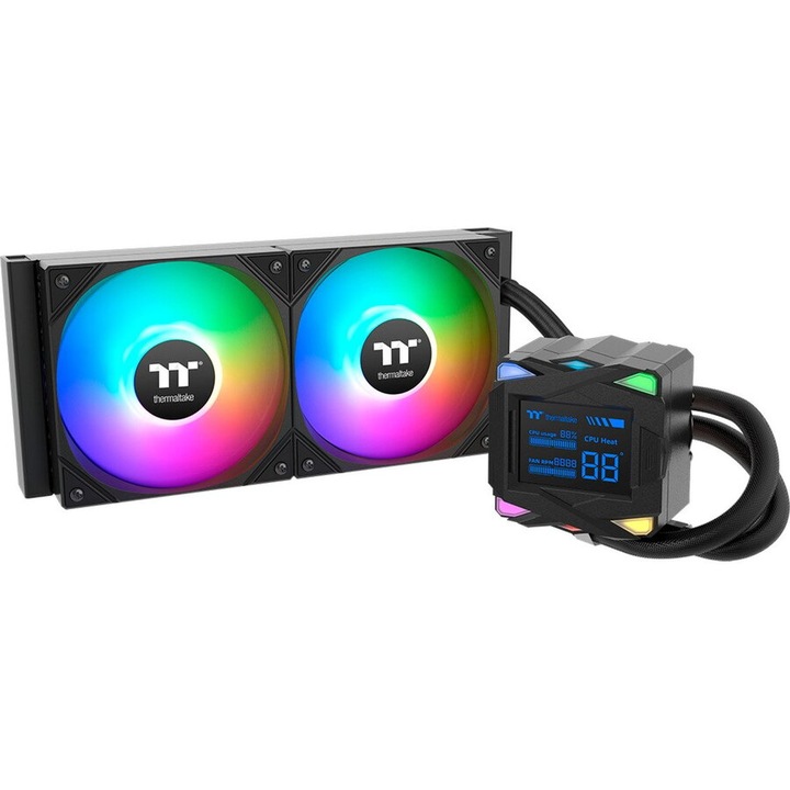 Thermaltake AIO LA240-S ARGB CPU hűtő 2x120mm ventilátorral, fekete