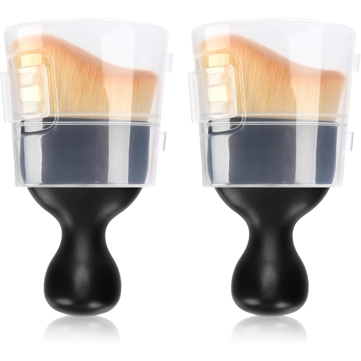 Set 2 Pensule de Curatare pentru Interior Auto, Design Curbat, 9.7x5.2x9.4cm, pentru Prinderea Prafului