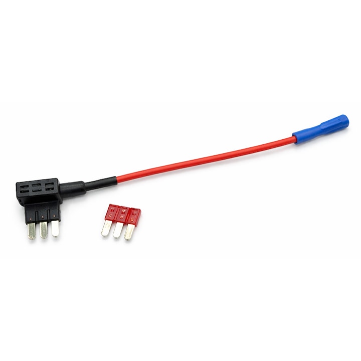 Adaptor de siguranță auto Bedex TIP TRIPOD (MICRO2), 12V-24V, cablu flexibil, capăt conector albastru izolat