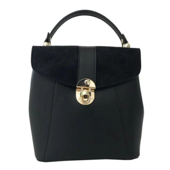 Rucsac dama din piele naturala Matis Atelier Gloria - Negru