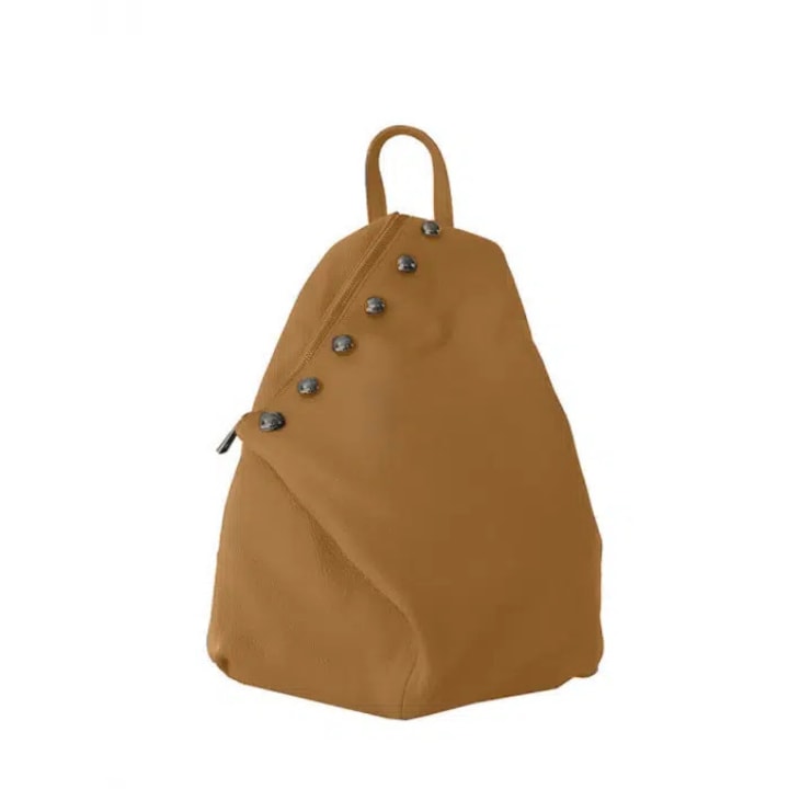 Rucsac dama din piele naturala Matis Atelier Monica - Cognac