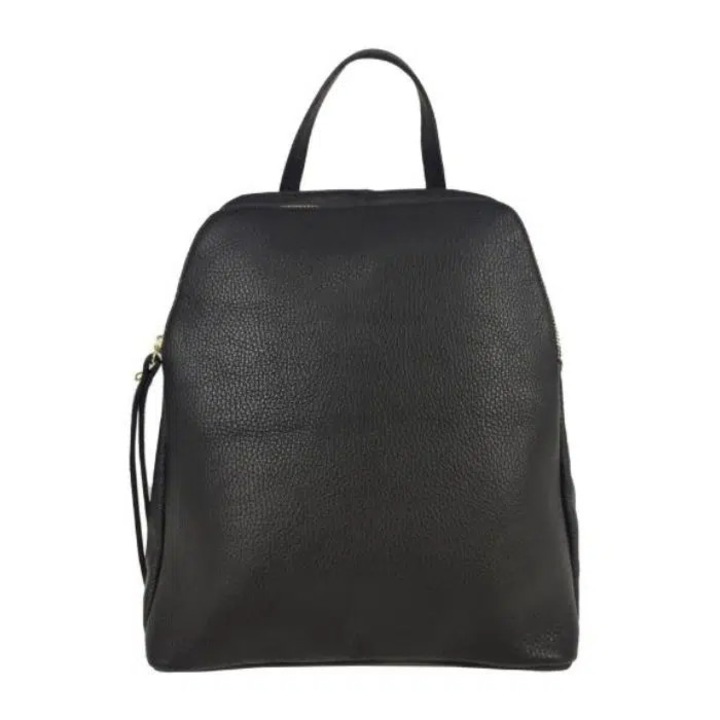 Rucsac dama, Matis Atelier, piele naturala, negru, 29x30x14cm