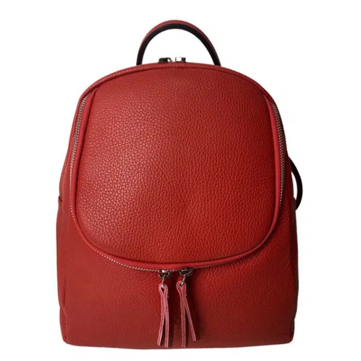 Rucsac dama din piele naturala Matis Atelier Larisa - Rosu