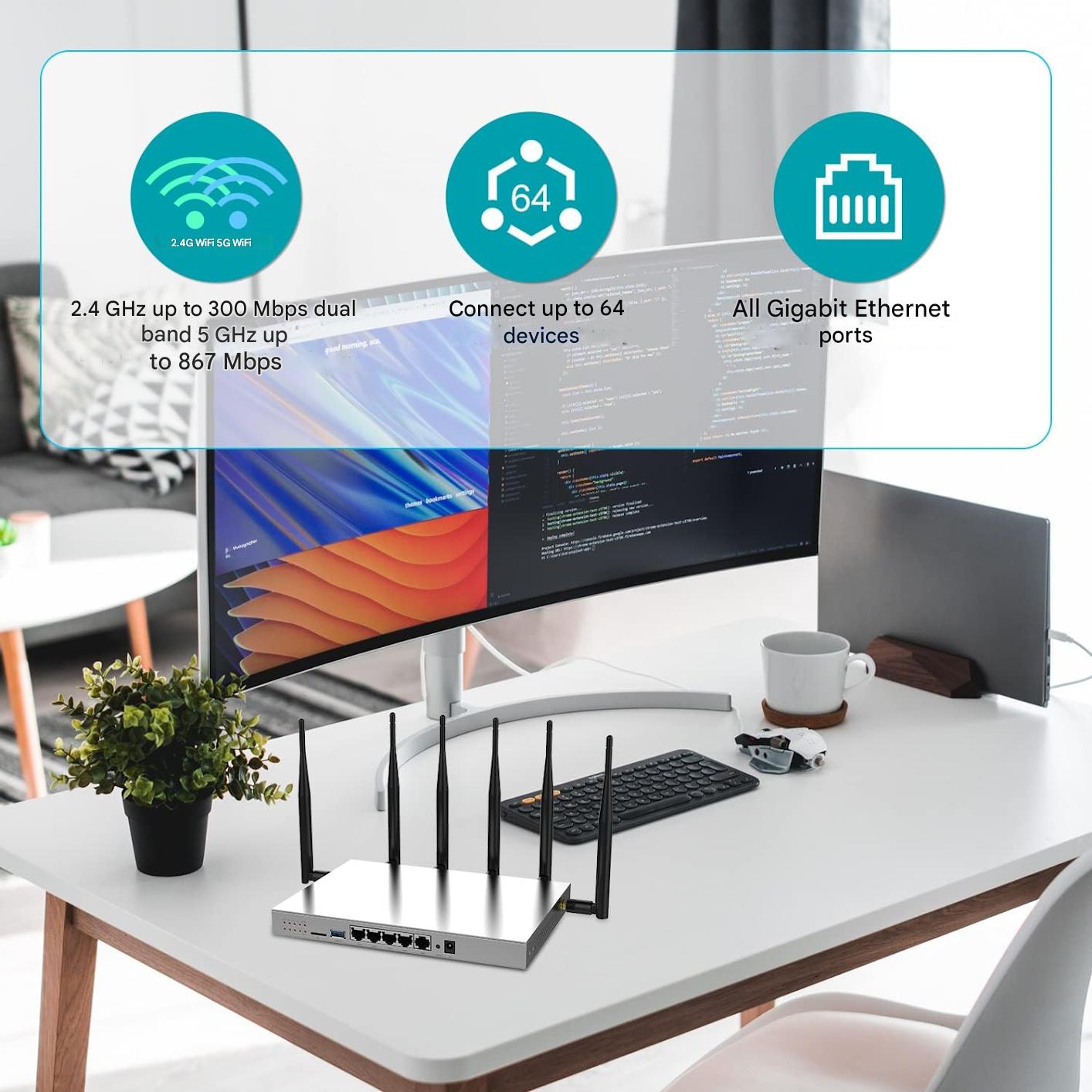 Semnal Router Cu Sim Router wireless cu slot cartela SIM, viteza 4G LTE pana la 300 Mbps ...