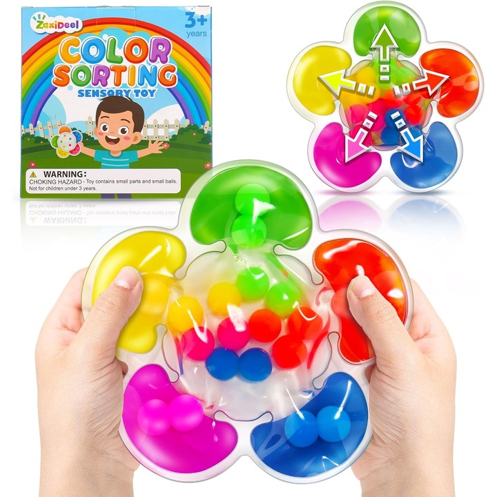 Jucarie de Sortare Culori Senzoriala, Joc de Potrivire Culori, Activitate de Invatare Prescolara, Jucarie Montessori de Calmare pentru Copii 1-3 ani, Umplutura pentru Ghiozdan de Paste
