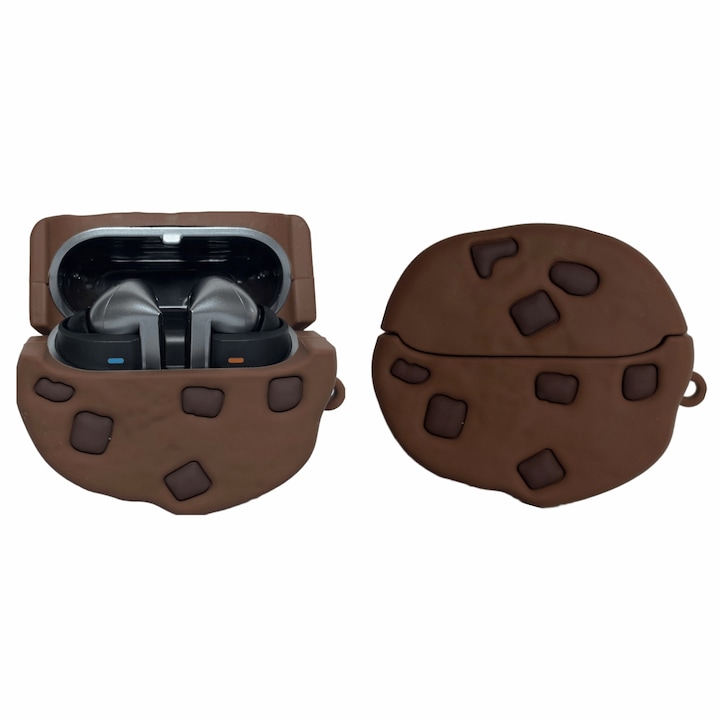 Husa protectie casti Biscuit, Silicon Pentru Galaxy Buds3 FE / Buds3 Pro / Buds3 Universal, Galben Negru