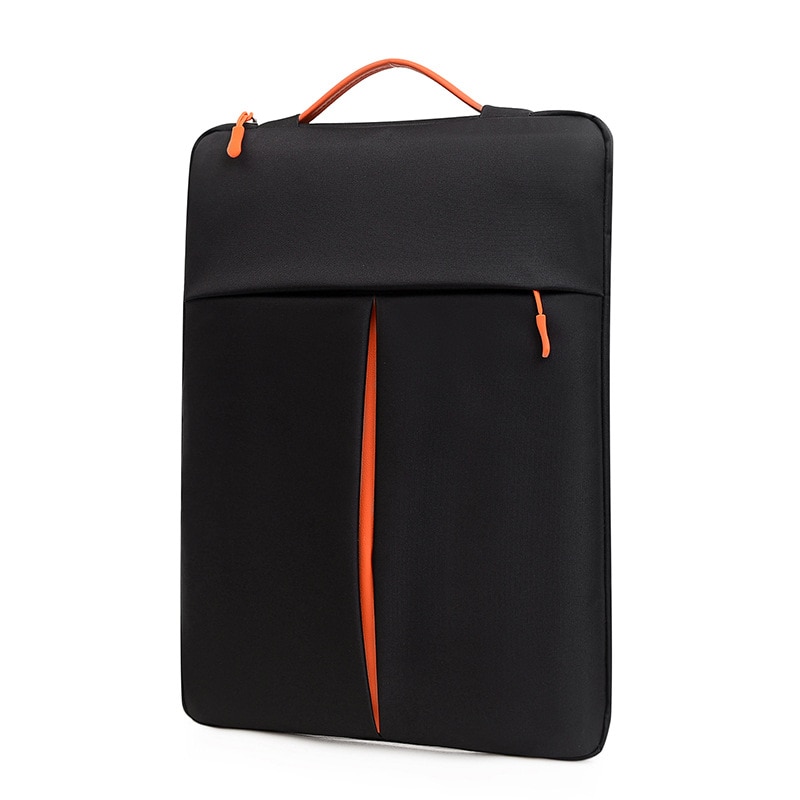 Geanta laptop portabila, NAXSIR, 1 Buzunar extern, Fermoar, cu burete antisoc, Rezistenta la Stropire, Rezistent la zgarieturi, 15.6 inch, Negru