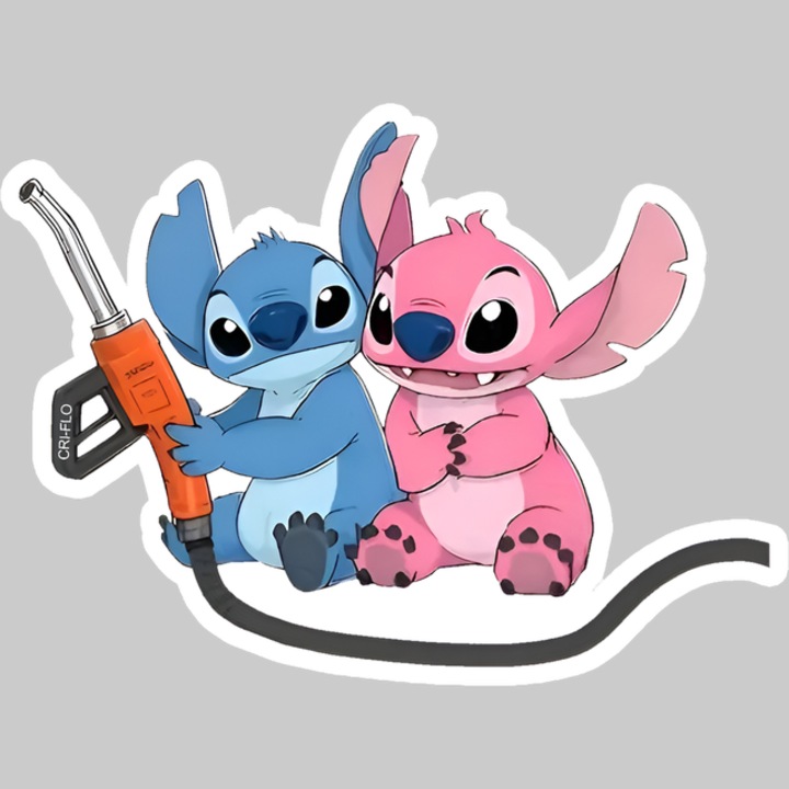 Sticker Stitch si Angel cu Pompa alimentare, Autoadeziv, Cri-Flo, dimensiune 15 cm