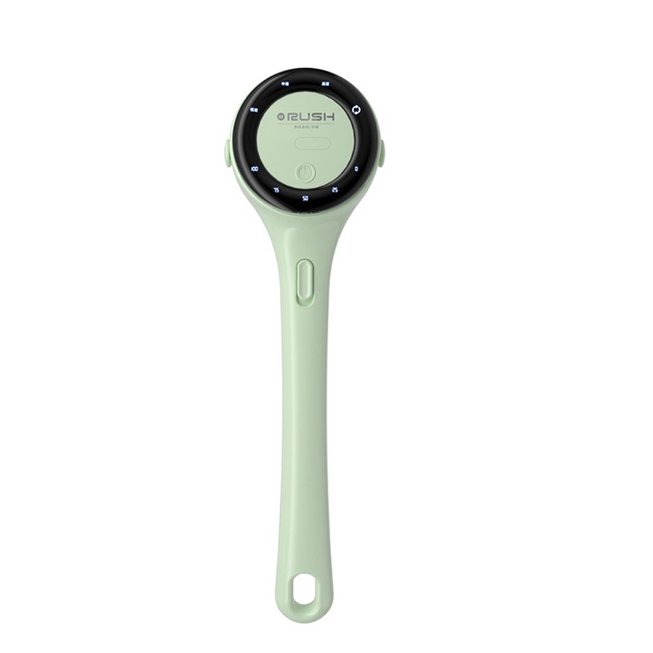 Elektromos fürdőkefe hosszú nyéllel, Ultrixe, 5 kefefej, 360°-os automatikus forgatás, zöld