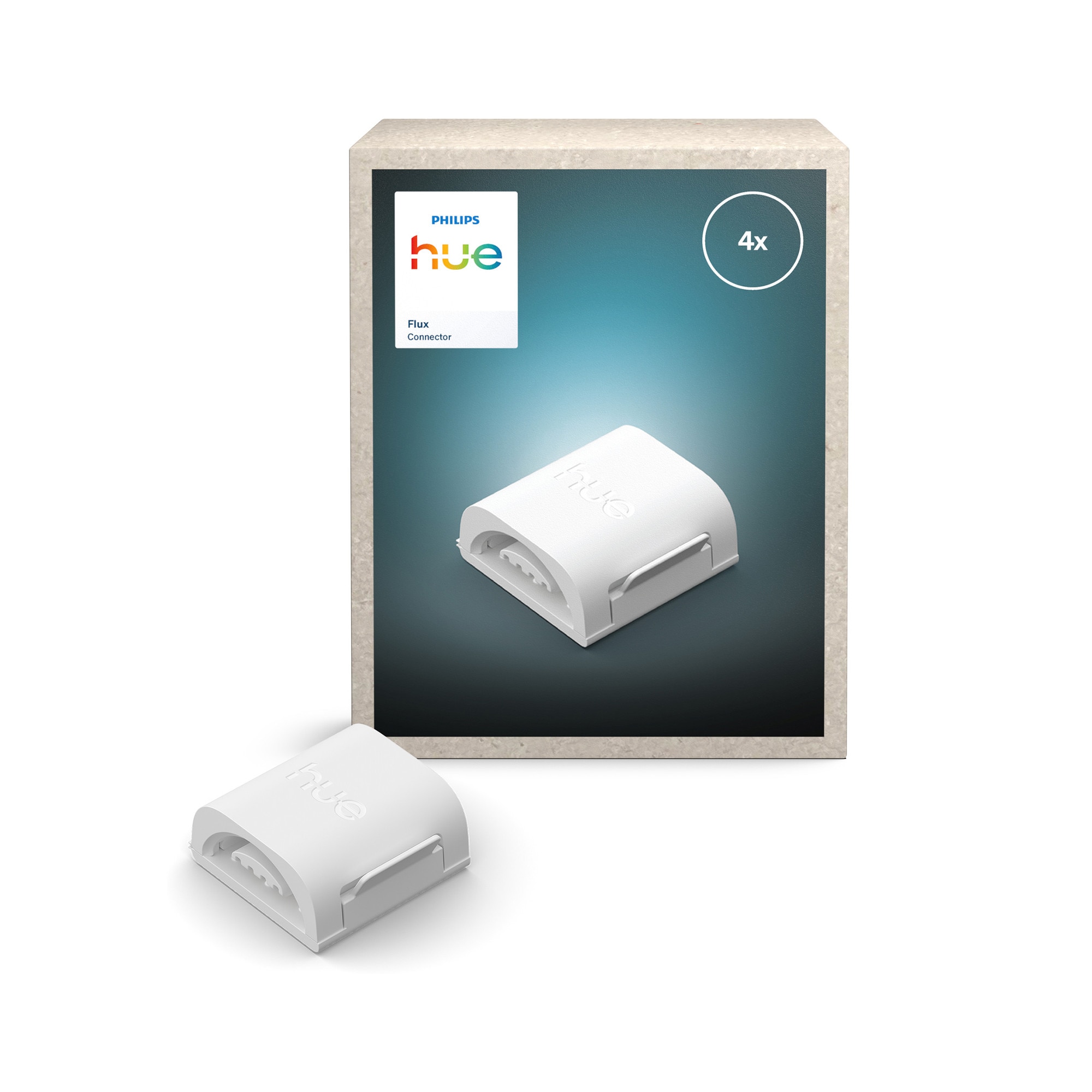 Set 4 conectori pentru benzi LED Philips Hue Flux, plastic, Alb