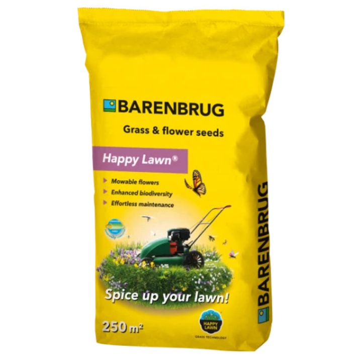 Semințe gazon Barenbrug Happy Lawn, 5 kg, flori cosibile, rezilient, multicolor