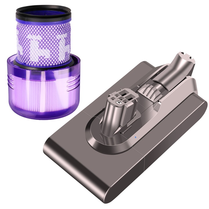 Baterie Extralink pentru Dyson V12 25.2V 2500mAh Li-ion cu filtru inclus pentru aspirator autonomie extinsa performanta stabila si utilizare eficienta