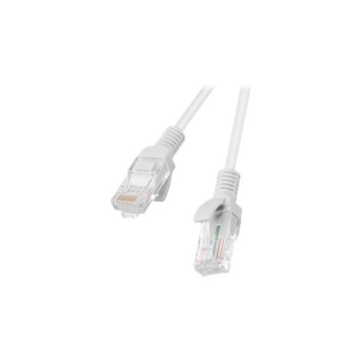 Cablu UTP Retea, alb, Ethernet Cat 5e, 1.5m Lungime cu mufa conector RJ45