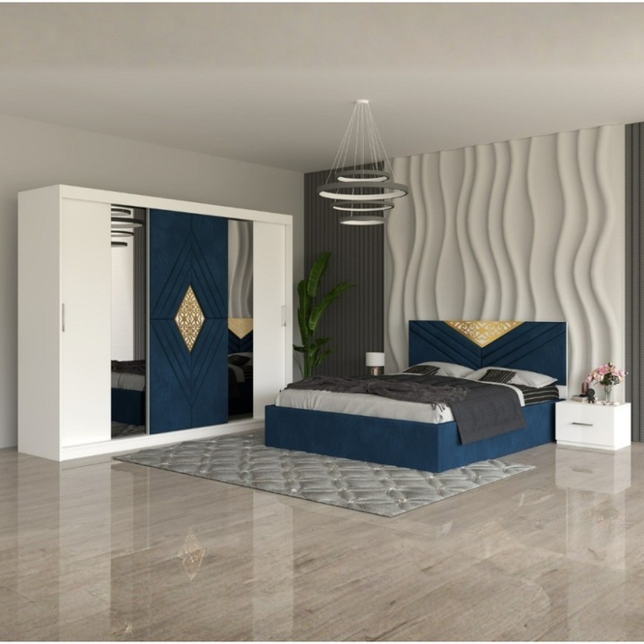 Dormitor Imperial Albastru AmzMob 140x200