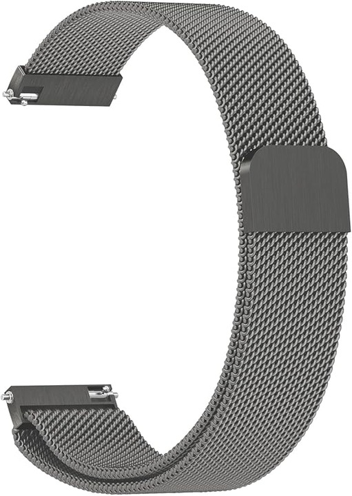 Curea metalica magnetica 20mm pentru ceasuri Smart si Clasice – mesh din otel inoxidabil, prindere Quick Release, reglabila, respirabila, 1