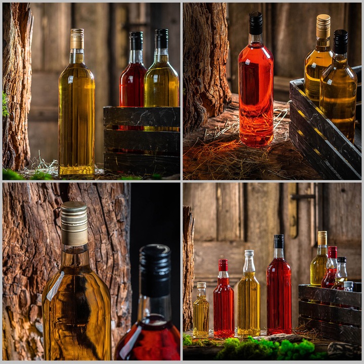 Sticla Monopol KADAX, 1000ml, design elegant, sticla transparenta, set de 10 bucati