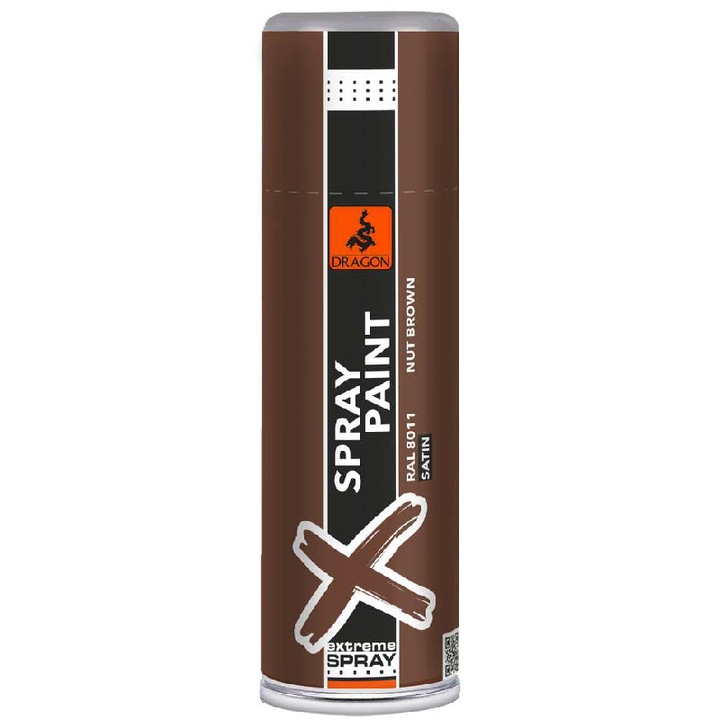 Akril zománcfesték spray, szatén, 400 ml, Dragon RAL 8011 - dió barna