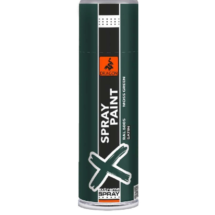 Akril szatén zománcfesték spray, 400 ml, Dragon RAL 6005 - mohazöld