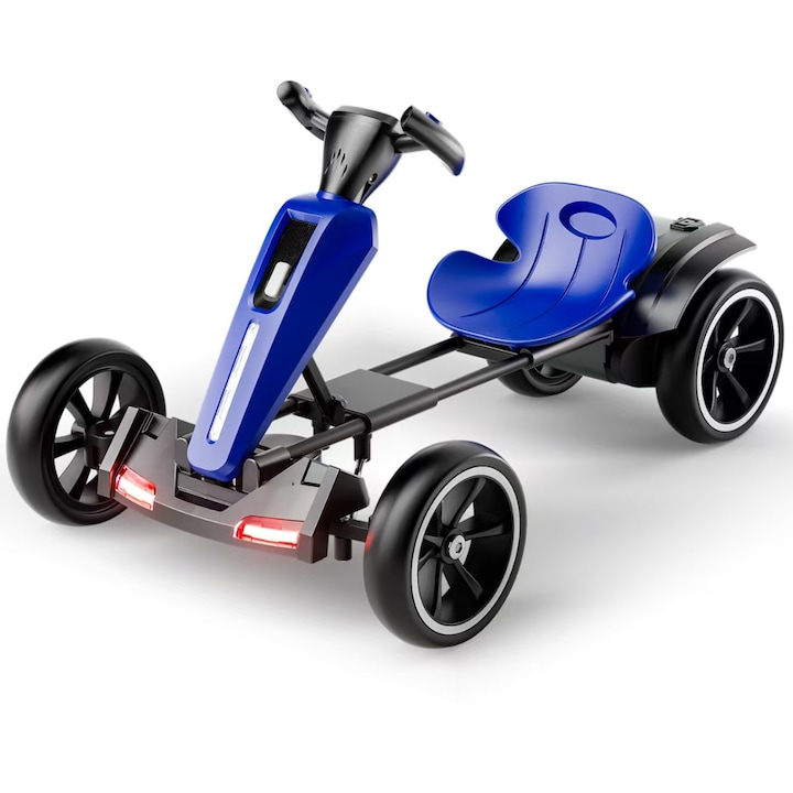 GoKart electric pliabil Kinderauto 12V albastru, cu control parental, pentru copii 3-7 ani