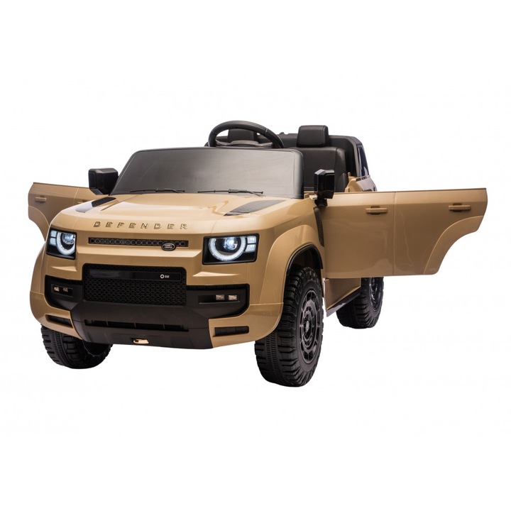 Masinuta electrica pentru 2 copii Land Rover Defender OCTA cu licenta, telecomanda 2.4G, motoare 2x200w, acumulator 24V, deschidere usi, lumini led, slow start, suspensii, greutate admisa 50 kg