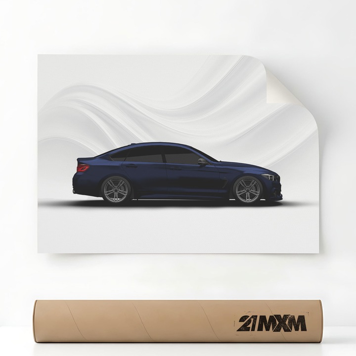 Постер Auto Premium - 1527 4-Series GranCoupe F36 - Blue – Минималистичен дизайн, A4 (21 x 29.7 см), Без рамка