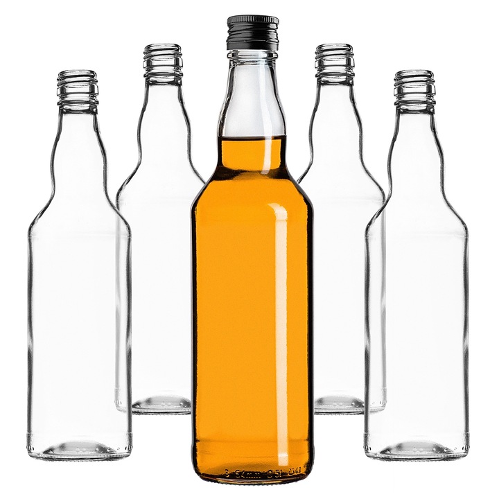 Sticla Monopol KADAX, 500ml, design elegant, capac negru, set 100 buc.