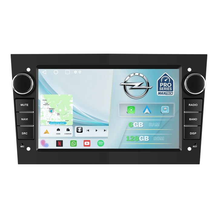 Navigatie Opel 6GB Ram 128GB Memorie, MaxTech® PRO SERIES, Carplay & Android auto, Ecran 7” HD Touch, Astra, Corsa, Zafira, Vivaro, Meriva, Antara, Combo, Signum, Tigra GPS, Wifi, Bluetooth, Waze