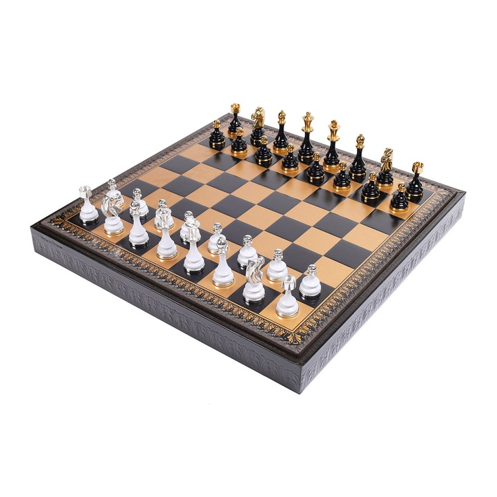 Set Jocuri 3-in-1 Italfama: Sah, Dame si Table, Piele Ecologica, 48x48x5.5cm