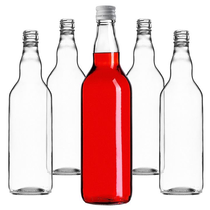 Sticla Monopol KADAX 700ml, design elegant, capac alb, set de 40 bucati