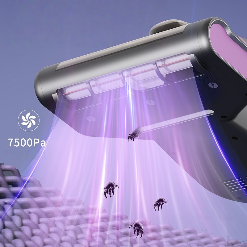 Aspirator portabil, 7500Pa, recipient praf 0.9L, ecran LED, sterilizare UV, gri inchis
