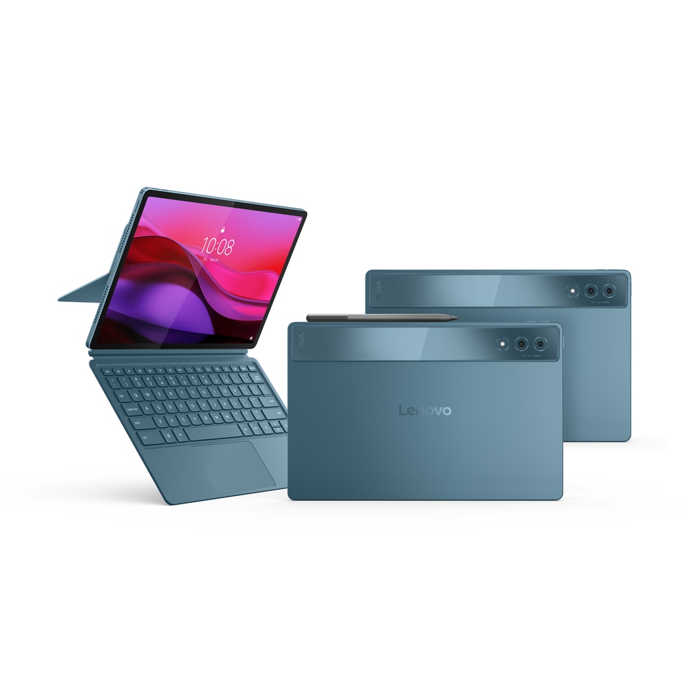 Tableta Lenovo Yoga Tab Plus, Procesor Qualcomm Snapdragon 8 Gen 3, Ecran 3K 12.7", 16GB RAM, 256GB Flash, Wi-Fi, Android, Bluetooth + Lenovo 2-in-1 Keyboard Pack + Lenovo Tab Pen Pro Albastru